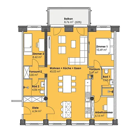 Apartment Prora - Familienfreundliche Ferienwohnung mit Balkon, Waschmaschine, E-Ladestation und Gemeinschaftssauna - Oceanview Binz